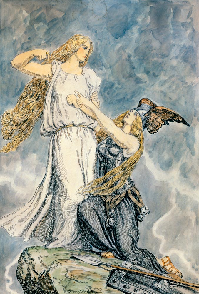 Brünnhilde and Waltraute, Götterdammerung, Act 1 a Franz Stassen