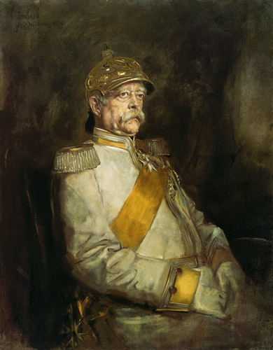 Prince Otto of Bismarck in the uniform of the on account of city dwellers cuirassiers a Franz von Lenbach