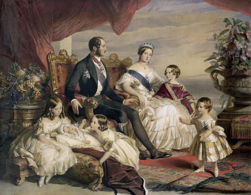 Queen Victoria (1819-1901) and Prince Albert (1819-61) with Five of the Their Children, 1846 (colour a Franz Xaver Winterhalter
