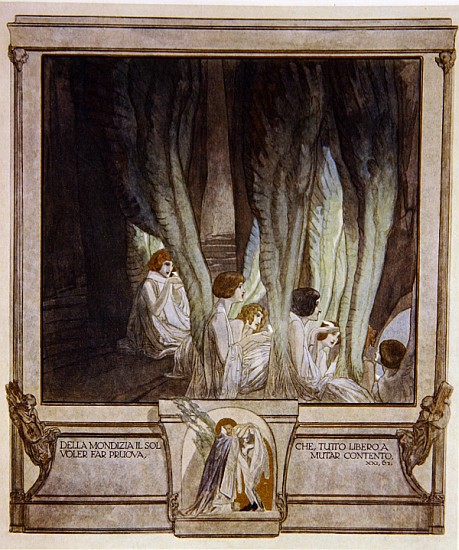 Illustration from Dante''s ''Divine Comedy'', Purgatory, Canto XXI: 62 a Franz von (Choisy Le Conin) Bayros