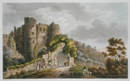 Carisbrook Castle, from 'The Isle of Wight Illustrated, in a Series of Coloured Views', engraved by a Frederick Calvert
