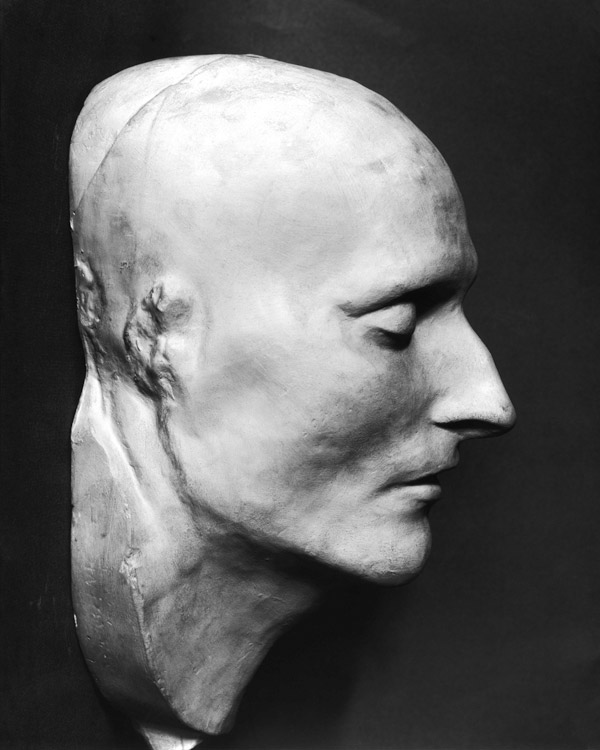 Death mask of Napoleon Bonaparte (1769-1821) (plaster) a Scuola Francese