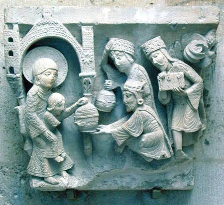 The Adoration of the Magi, original capital from the cathedral nave a Scuola Francese