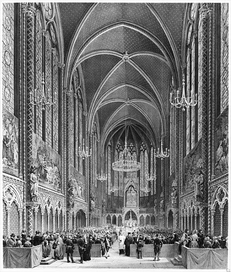 Celebration of the mass for the magistrature at the Sainte Chapelle, c.1849 a Scuola Francese