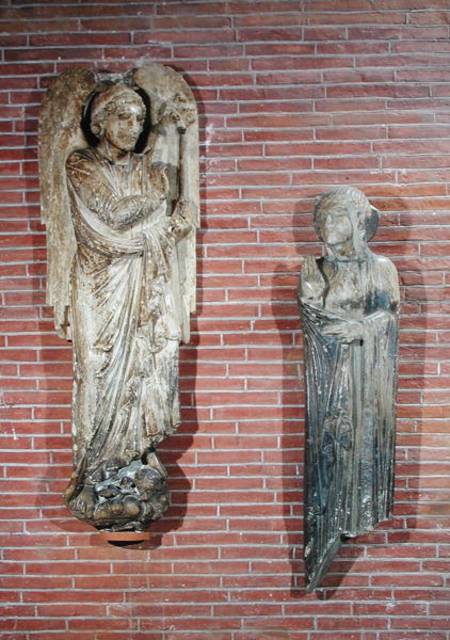 Figures of the Annunciation, from the exterior of Saint-Sernin, Toulouse a Scuola Francese