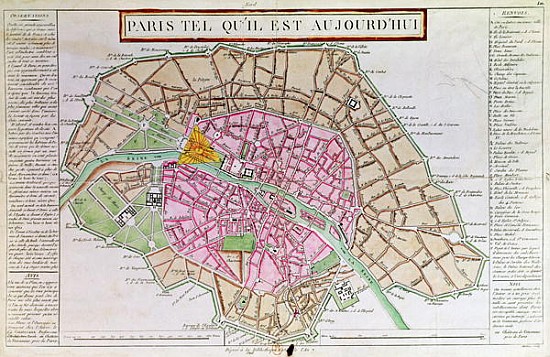 Map of Paris, June 1800 a Scuola Francese