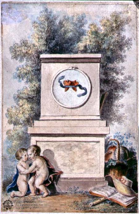 Putti at the Monument of Love a Scuola Francese