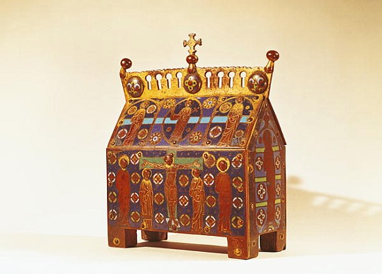 Reliquary chest, 12th-13th century (metal & enamel) a Scuola Francese