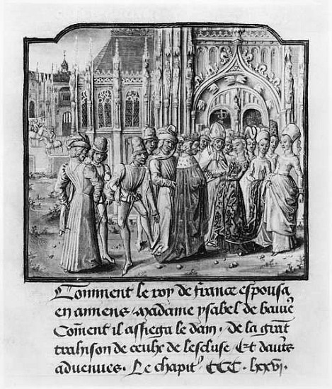 T.2 fol.311v Marriage of Charles VI (1368-1422) King of France and Isabella of Bavaria (1371-1435) a a Scuola Francese