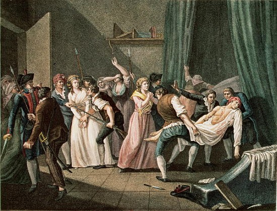 The Assassination of Marat, 13th July 1793 a Scuola Francese