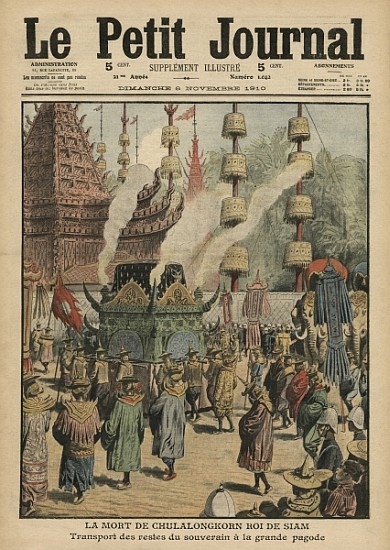The Death of Chulalongkorn, King of Siam, illustration from ''Le Petit Journal'', 6th November 1910 a Scuola Francese