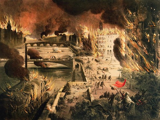 View of the Fires in Paris during the Commune on the 24th and 25th of May a Scuola Francese