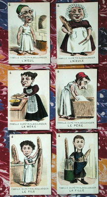 The Baker family from a 'Jeu des Sept Familles', mid 19th century (colour litho) a French School, (19th century)