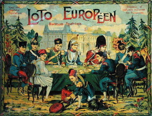 'Loto Europeen', French version of the game of Lotto for children, c.1900 (colour litho) a French School, (20th century)