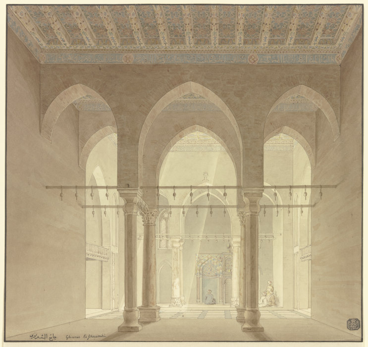 Innenansicht einer Moschee in Kairo a Friedrich Maximilian Hessemer