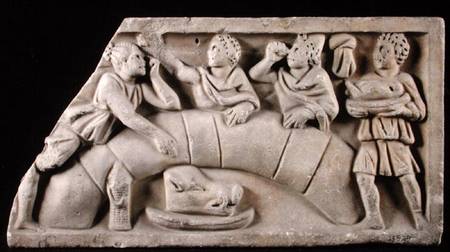 Relief depicting a funerary meal a Gallo-Roman