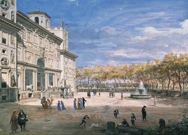 The Villa Medici, Rome a Gaspar Adriaens van Wittel