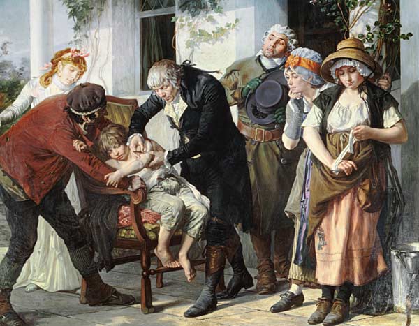 Edward Jenner (1749-1823) performing the first vaccination against Smallpox in 1796 a Gaston Melingue