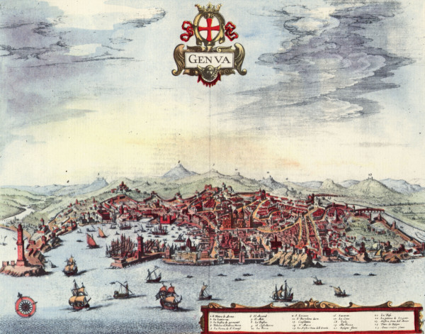 Genoa , Cityscape a Georg Braun