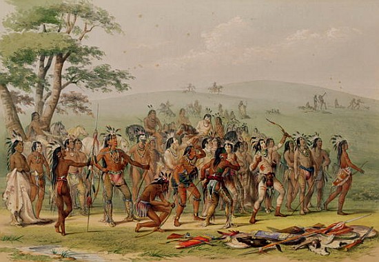 Mandan Archery Contest, c.1832 a George Catlin