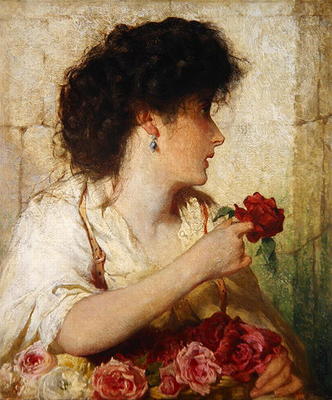A Summer Rose, 1910 (oil on canvas) a George Elgar Hicks