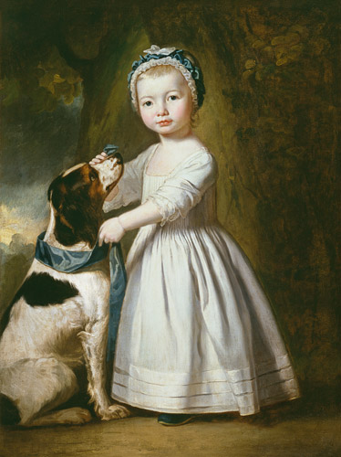 Little Boy with a Dog a George Romney