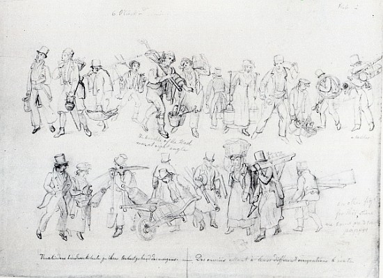 People of Various Occupations on their way to work a George the Elder Scharf