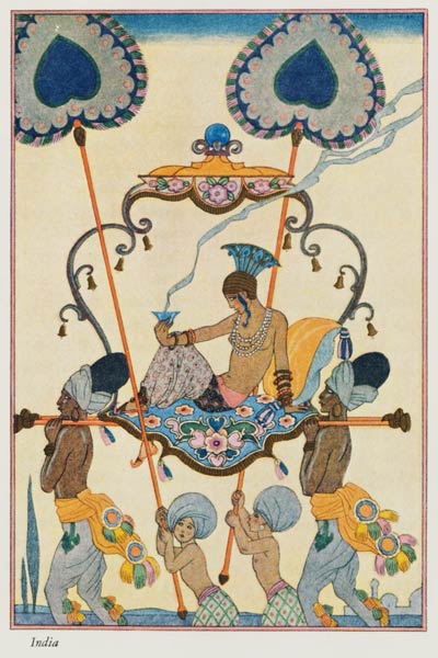 India, from 'The Art of Perfume', pub. 1912 (pochoir print) a Georges Barbier