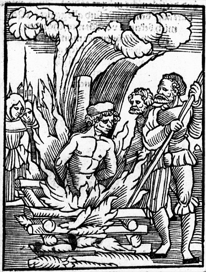 The Burning of Leonhard Kaiser as a heretic at Scharding on 16th August 1527 a Scuola Tedesca