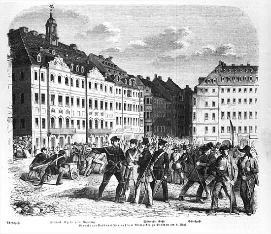 Uprising in Dresden on 6th March 1848, illustration from ''Illustrierte Zeitung'' a Scuola Tedesca