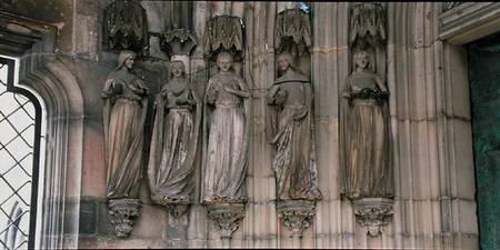 The Five Wise Virgins, jamb figures from the Paradise Portal, figures carved c.1250 a Scuola Tedesca