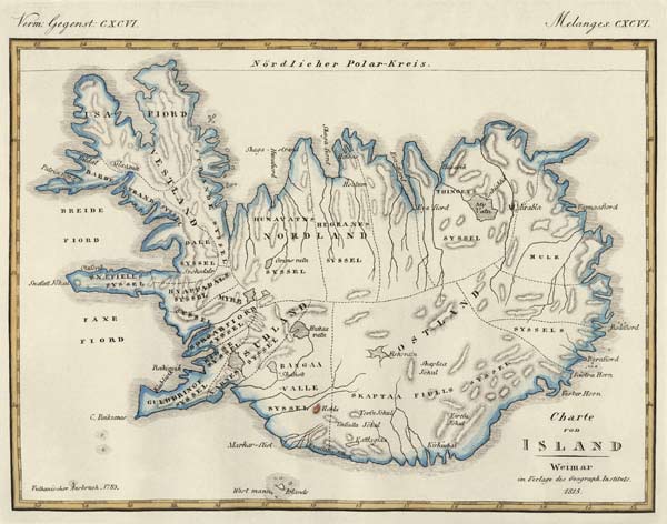 Map of Iceland a German School, (19th century)