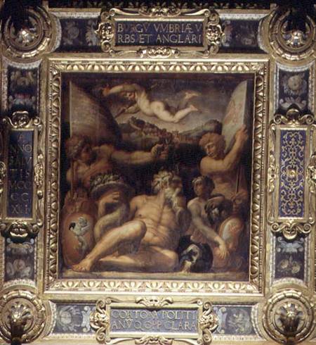 Allegory of the Cortona and Montepulciano regions from the ceiling of the Salone dei Cinquecento a Giorgio Vasari