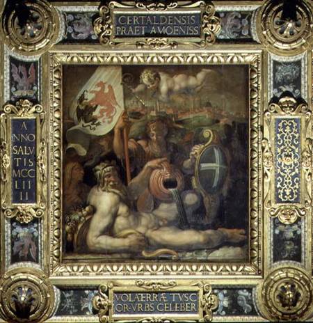 Allegory of the town of Volterra from the ceiling of the Salone dei Cinquecento a Giorgio Vasari