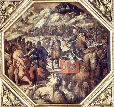 The Defeat of the Venetians in the Casentino from the ceiling of the Salone dei Cinquecento a Giorgio Vasari