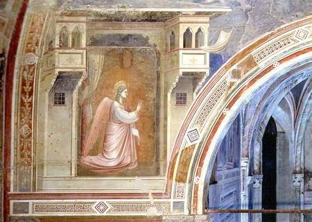 The Annunciation, detail of the Angel Gabriel, from the lunette above the altar a Giotto di Bondone
