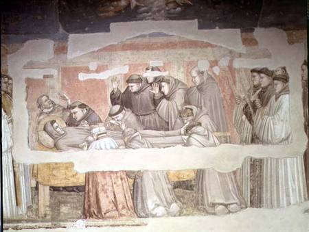 The Death of St. Francis, detail of bier and mourners, from the Bardi chapel a Giotto di Bondone