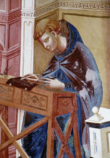 Gregorius mit einem Schreiber a Giotto di Bondone