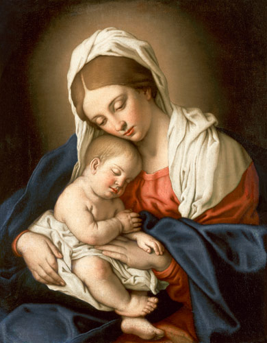 Madonna col bambino a Giovan Battista detto "Il Sassoferrato" Salvi