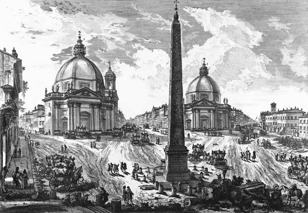 Veduta della Piazza del Popolo, c.1750 a Giovanni Battista Piranesi