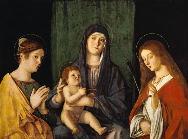 The virgin and the child with the St. Kathatina and St. Ursula a Giovanni Bellini