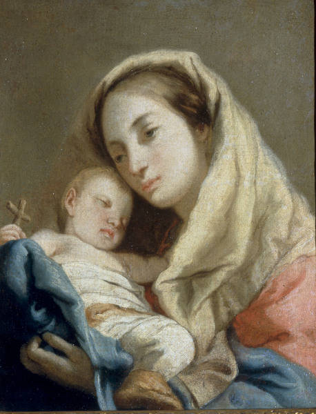 G.D.Tiepolo / Mary & Child / Paint./ C18 a Giovanni Domenico Tiepolo