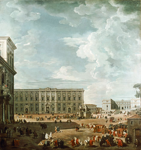 View of the Piazza del Quirinale, Rome a Giovanni Paolo Pannini