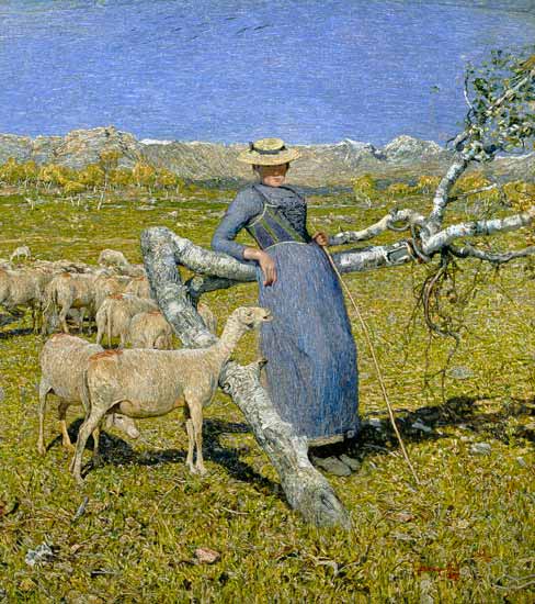 Afternoon in the Alps - Detail a Giovanni Segantini