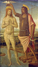 Die Taufe Christi a Giudoccio di Giovanni Cozzarelli