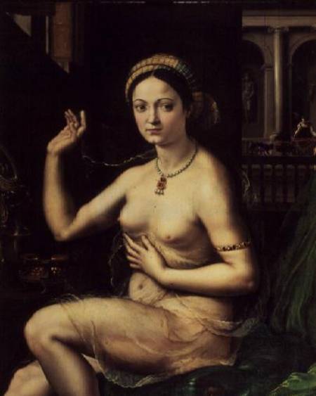 Donna con specchio a Giulio Romano