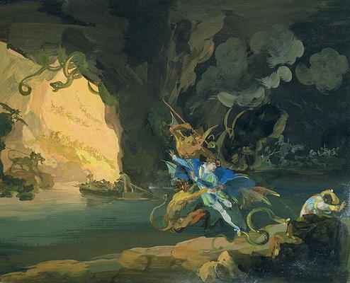 Don Juan in Hell (gouache on paper) a Giuseppe Bernardino Bison