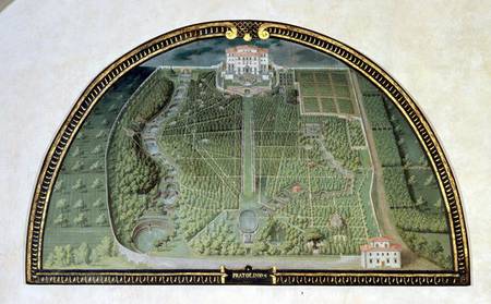 Villa Pratolino (Demidoff) from a series of lunettes depicting views of the Medici villas a Giusto Utens