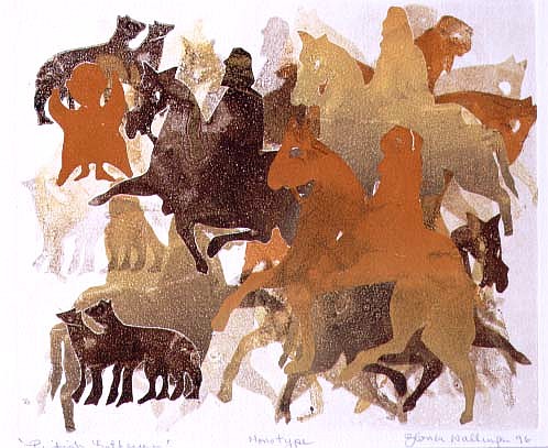 Pictish Gathering, 1996 (monotype)  a Gloria  Wallington