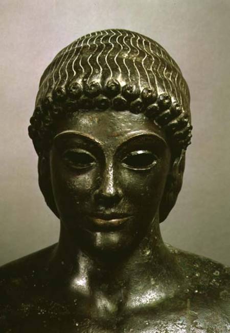 The Apollo of Piombino, head of the statue, found in Benevento, Greek a Greek School